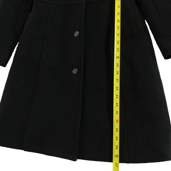 J. Crew Classic Lady Day Coat Women 6 Black Italian Double-Cloth Wool Thinsulate - Picture 3 of 13